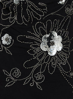 Daphie Beaded Mini Dress Black / Silver
