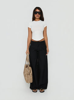 Valentinna Short Sleeve Curved Hem Top White
