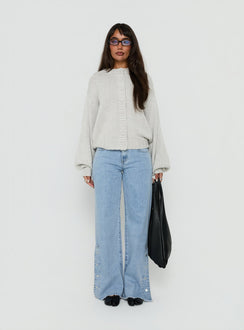 Edern Cardigan Light Grey Marle