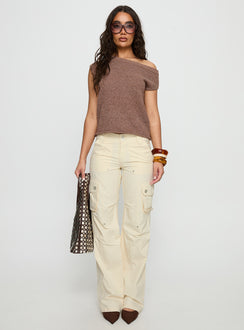 Ashfield Off Shoulder Top Brown