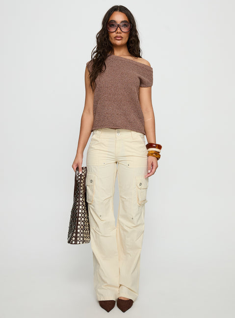 Ashfield Off Shoulder Top Brown