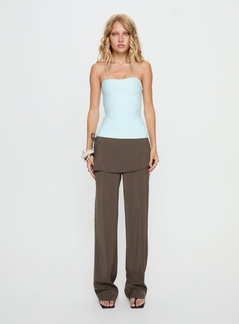 Meleana Strapless Bandage Top Ice Blue