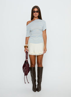 Emlynn Off Shoulder Top Blue Stripe