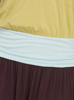 Heart Swarm Colour Block Strapless Maxi Dress Multi