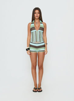 Vannah Halter Top Multi Stripe
