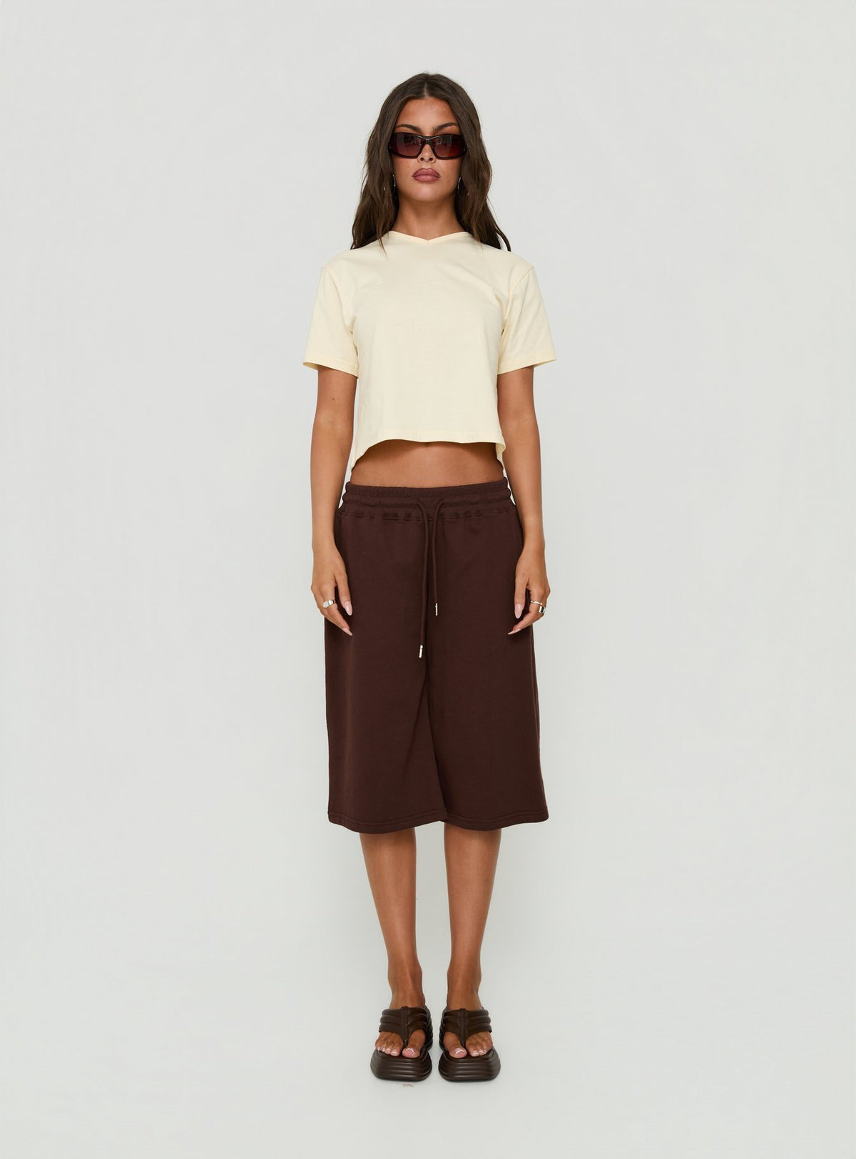 Nikko Longline Fleece Shorts Brown