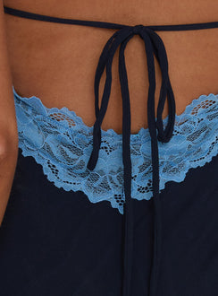 Call My Lover Lace Slip Maxi Dress Navy