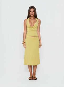 Esperia Halter Cowl Neck Top Green
