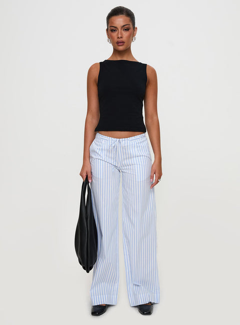 Collied Low Rise Pants Blue / White Stripe High Rise Pants Pants 
