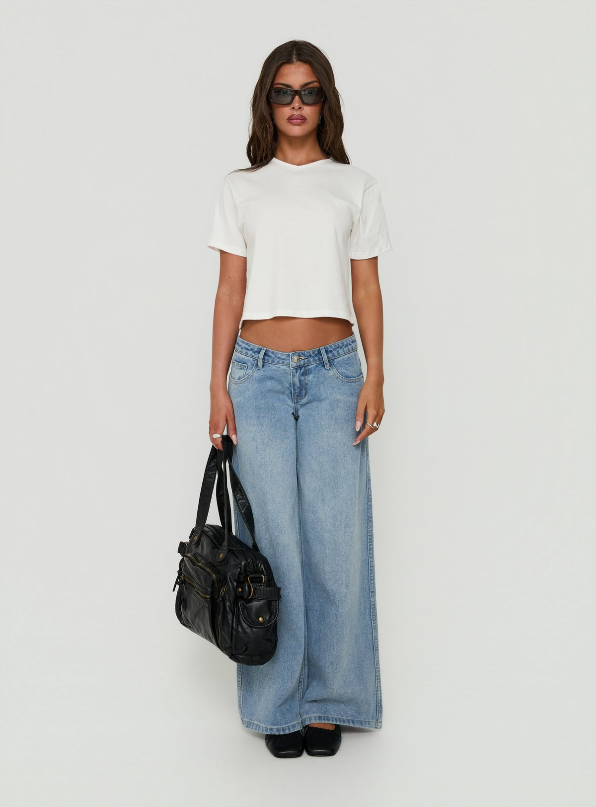 Dealia High V Boxy Tee White