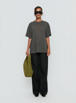 Zaydee Oversized Tee Grey / Black Stripe
