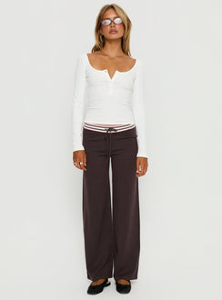 Keslie Long Sleeve Henley Top White