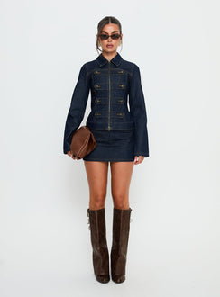 Cristen Cadet Denim Mini Skirt Indigo