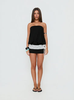 Calina Strapless Romper Black