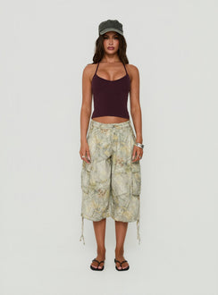 Cecilly Trim Racerback Top Plum