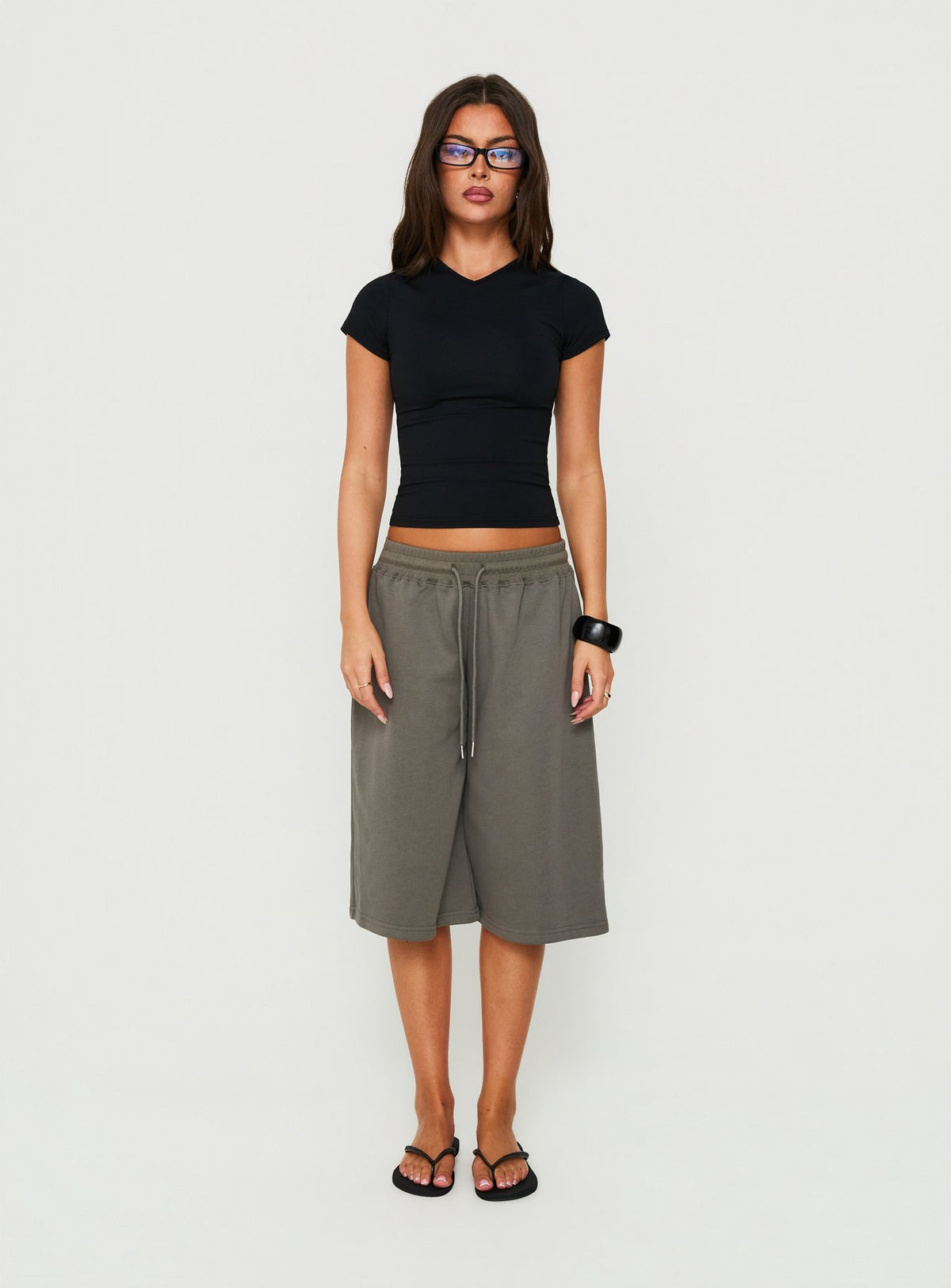 Nikko Longline Fleece Shorts Charcoal