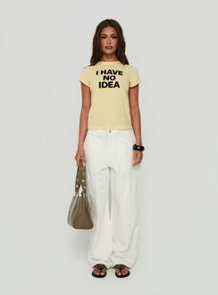 Mistree Mid Rise Baggy Cargo Jeans White