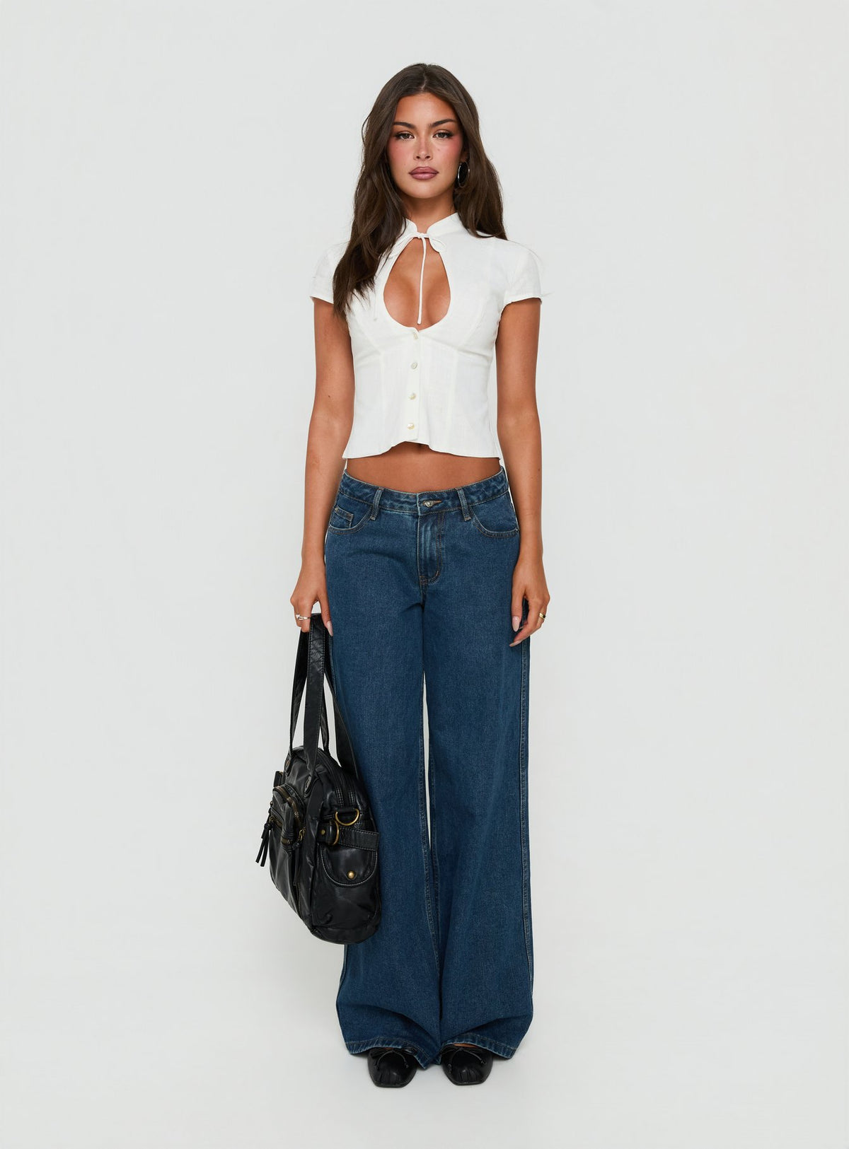 Louisiah Keyhole Top White