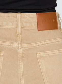 Tropicana Denim Shorts Tan