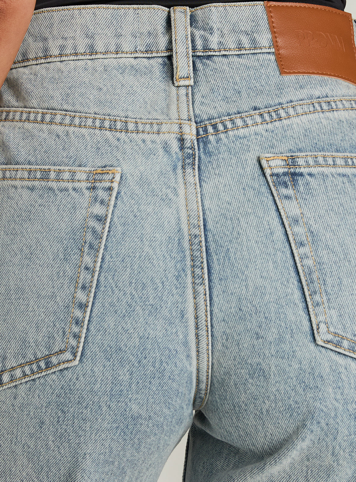 Fawcett High Rise Straight Leg Jeans Light Blue Wash Petite High Rise Jeans Jeans 