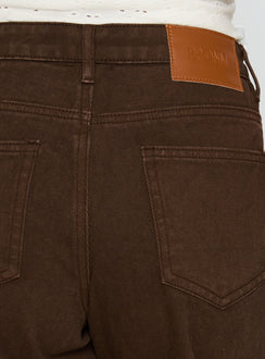 product Princess Polly Lando Low Rise Straight Leg Jeans Chocolate Mid Rise Jeans 