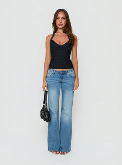 Sefina Bandage Halter Neck Top Black