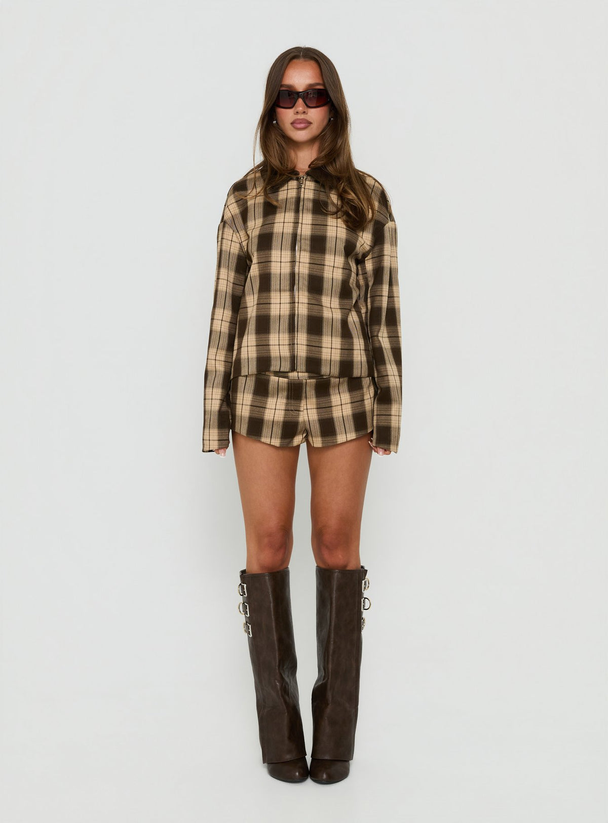 Schnieder Contrast Jacket Brown Check
