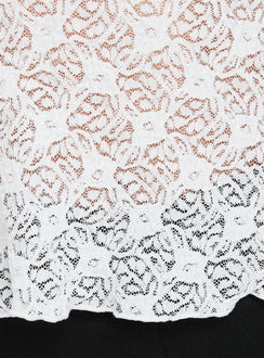 Note To Self Ring Detail Arrowneck Top White