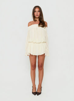 Annikah Off Shoulder Romper Cream