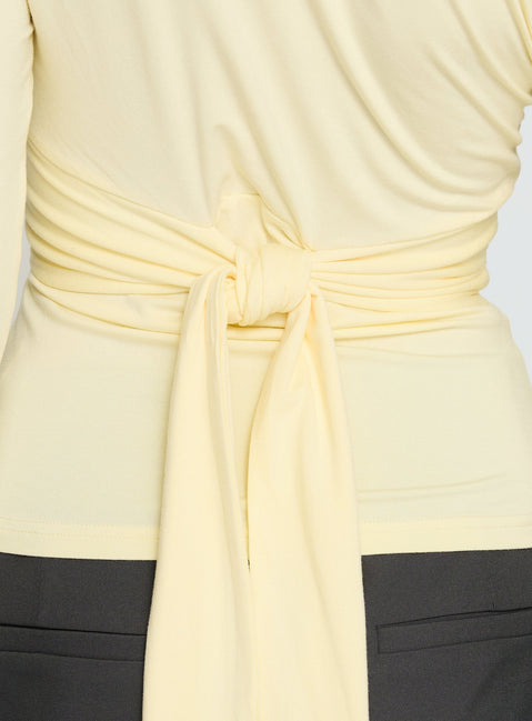 Madelon Long Sleeve Wrap Top Butter