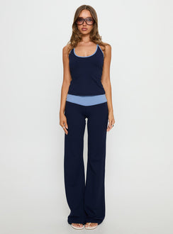Kobee Jersey Halter Top Navy / Light Blue
