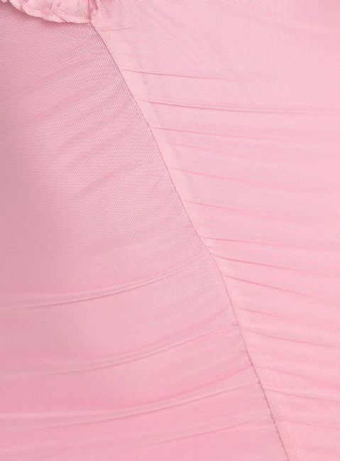 Soulina Ruched Maxi Dress Pink