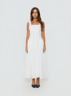 Mariette Panelled Midi Dress White