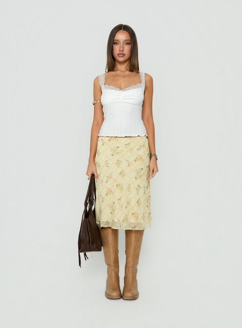 Tovvah Lace Detail Cami Top White