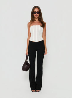 Oscuro Longline Mesh Corset Top White