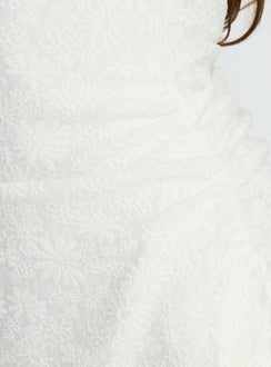 Falling Stars Ruched Mini dress Cream