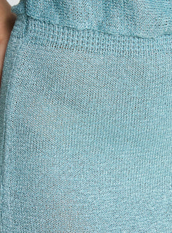 Kysa Off Shoulder Knit Mini Dress Ocean Blue