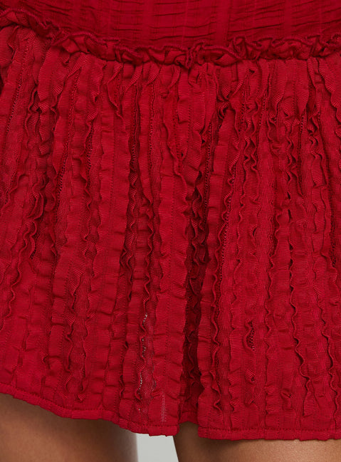 Mixie Halter Playsuit Red