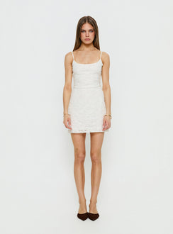 Alyra Embroidered Mini Dress White