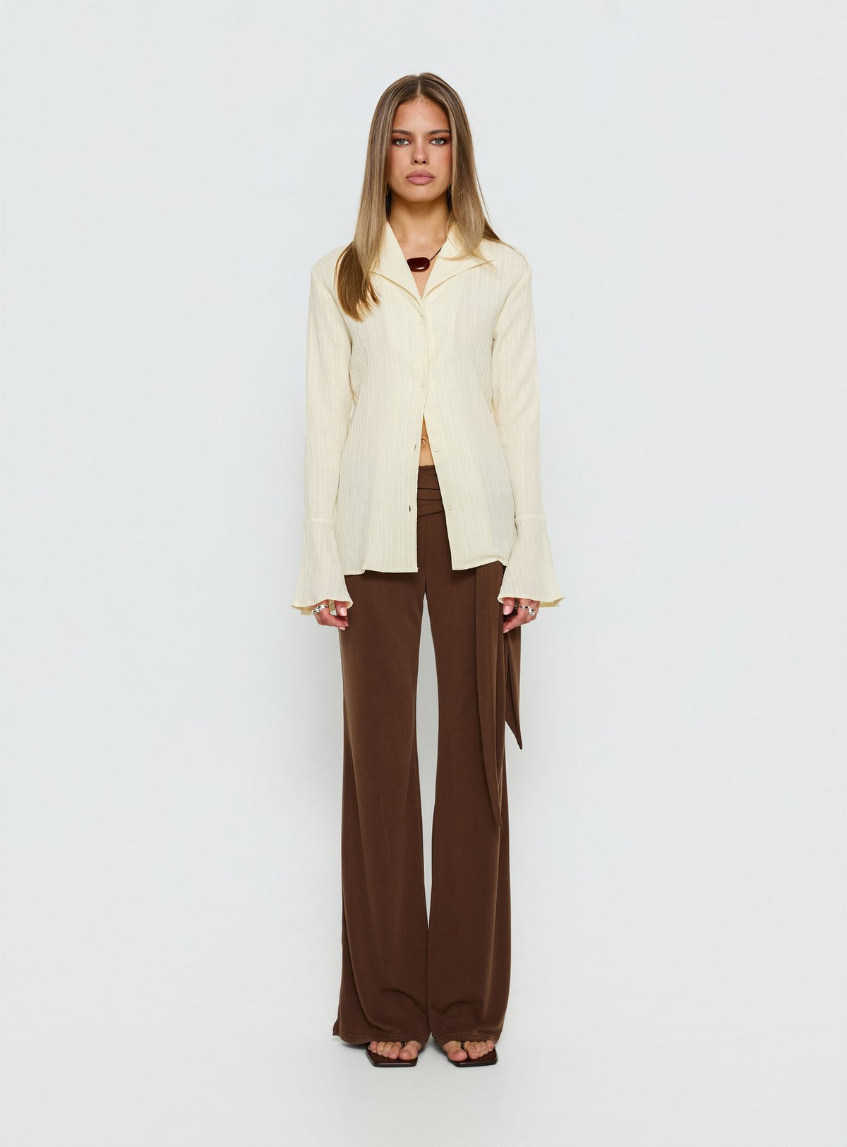 Beatris Long Sleeve Top Cream
