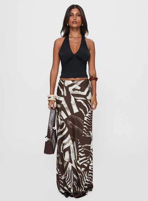   front view of model wearing Princess Polly Rowana Maxi Skirt Multi Maxi Skirts Skirts 