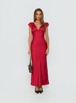Forest Hill Backless Maxi Dress Red