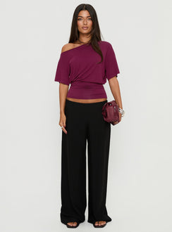 Khane Low Rise Wide Leg Pant Black Petite