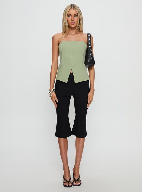 Lavish Living Strapless Top Green