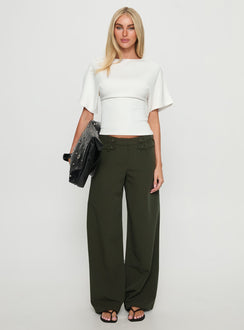 Arazia Cinched Short Sleeve Top White