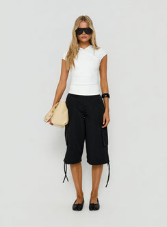 Hudsen Longline Nylon Cargo Shorts Black
