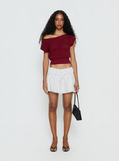   front view of model wearing Princess Polly Nomi Mini Skirt White Polka Dot Mini Skirts 