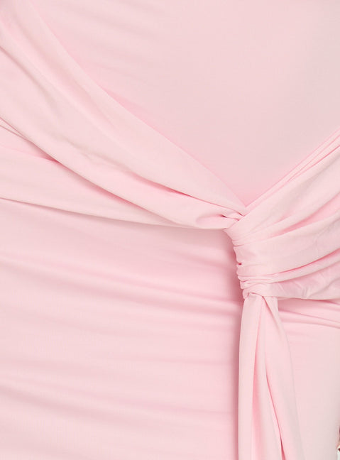 Ivetta Ruched Maxi Dress Pink