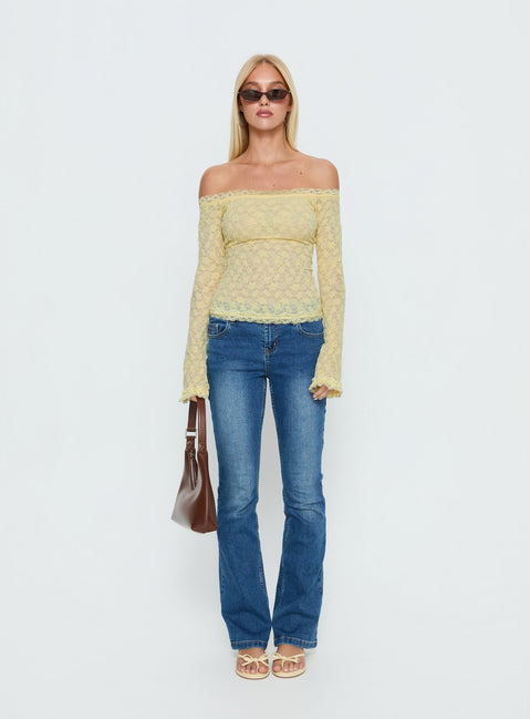 Mochapella Off The Shoulder Top Lemon