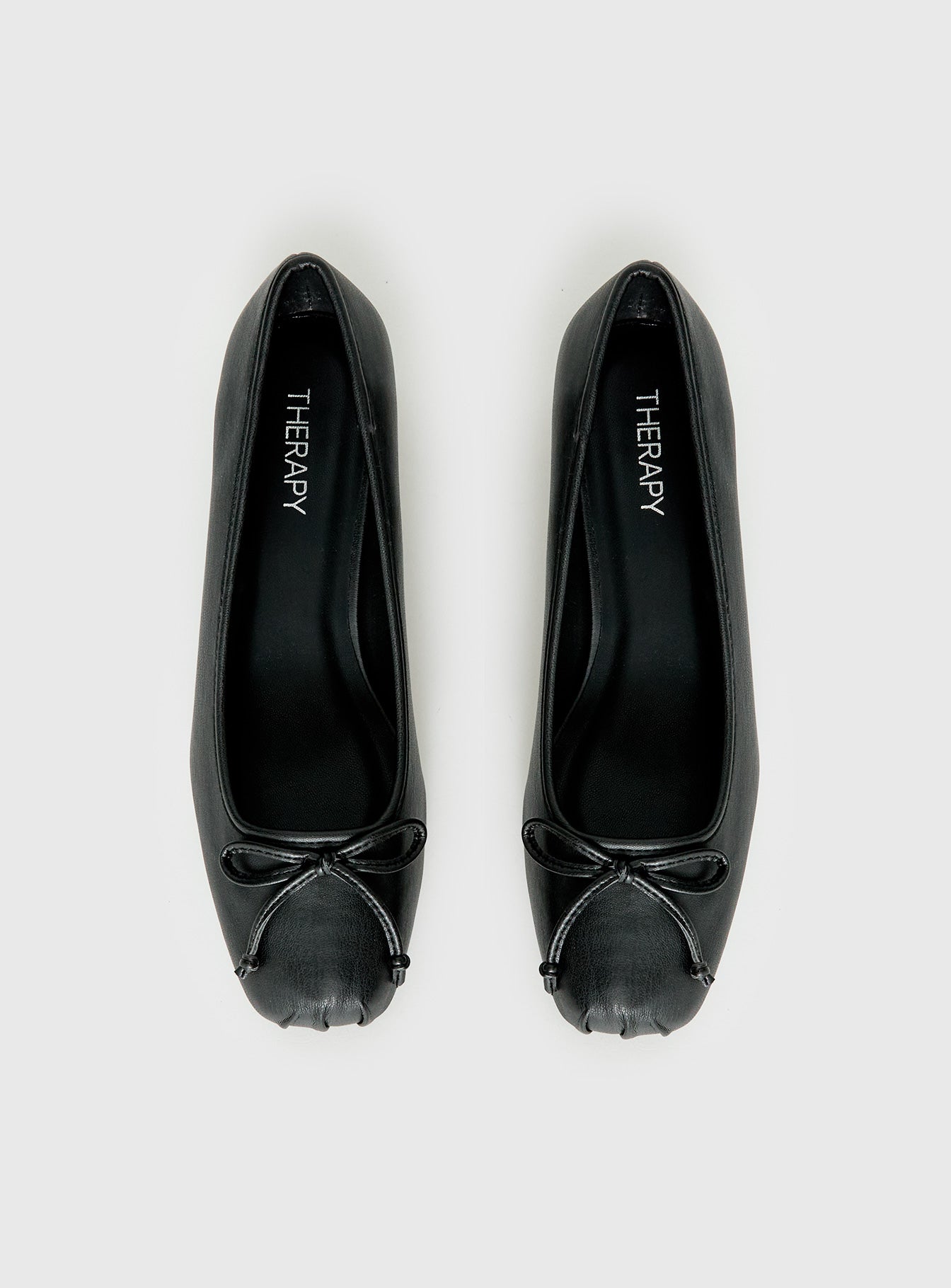Therapy Sire Block Heel Ballerina Shoes Black